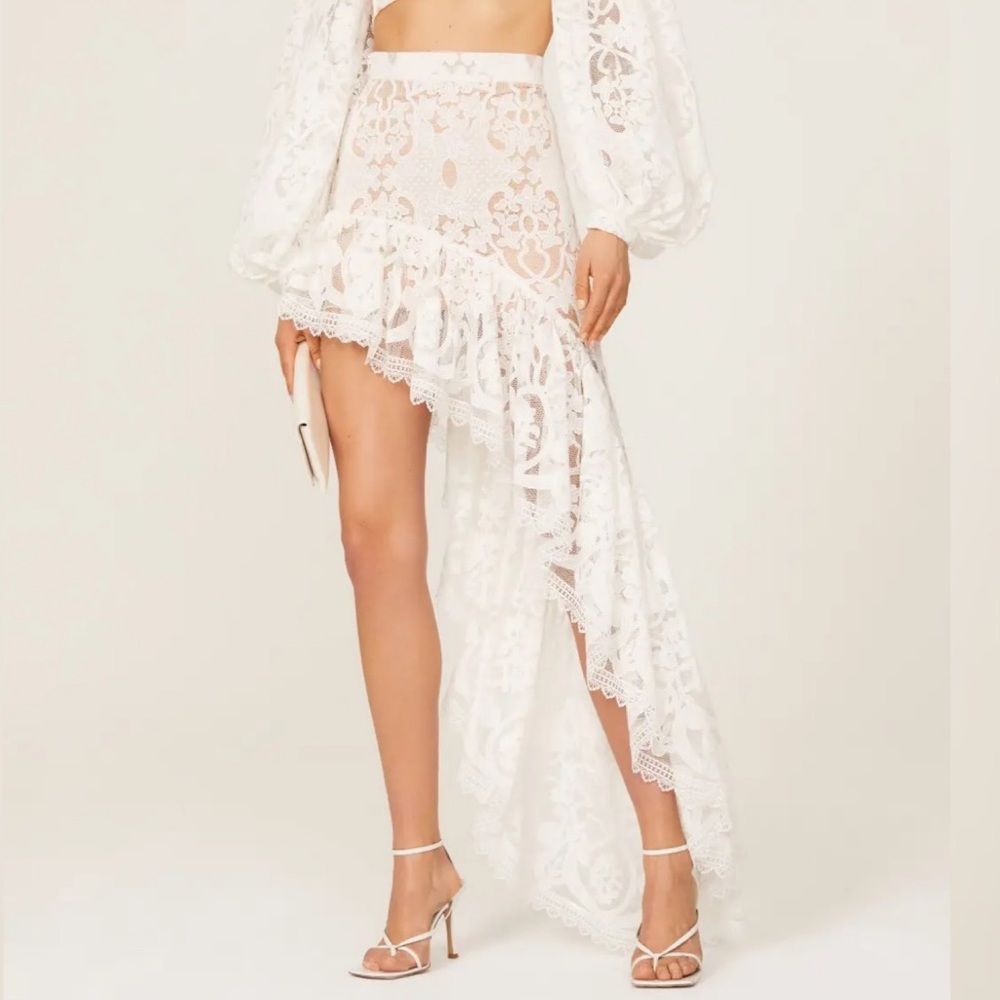 Bronx and Banco White Asymmetrical Santorini Skirt L